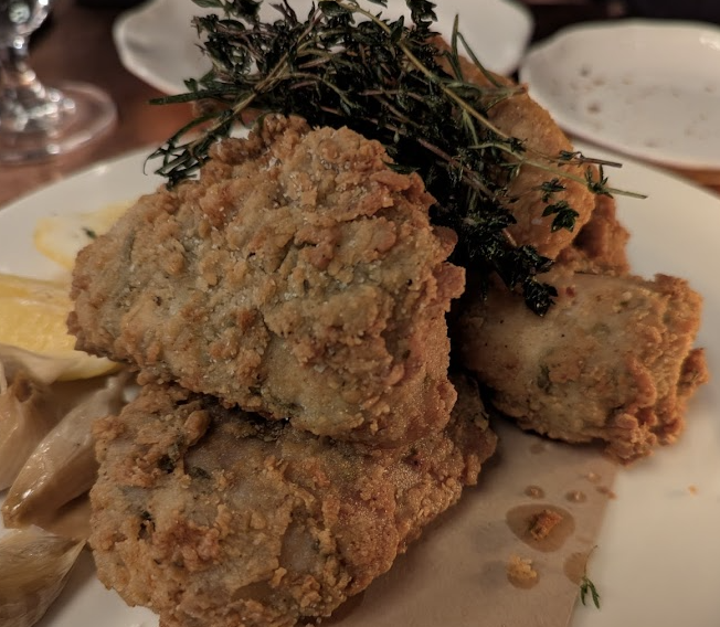 Wayfare Tavern signature dishes Fried ChickenDeviled EggsSteak Tartare